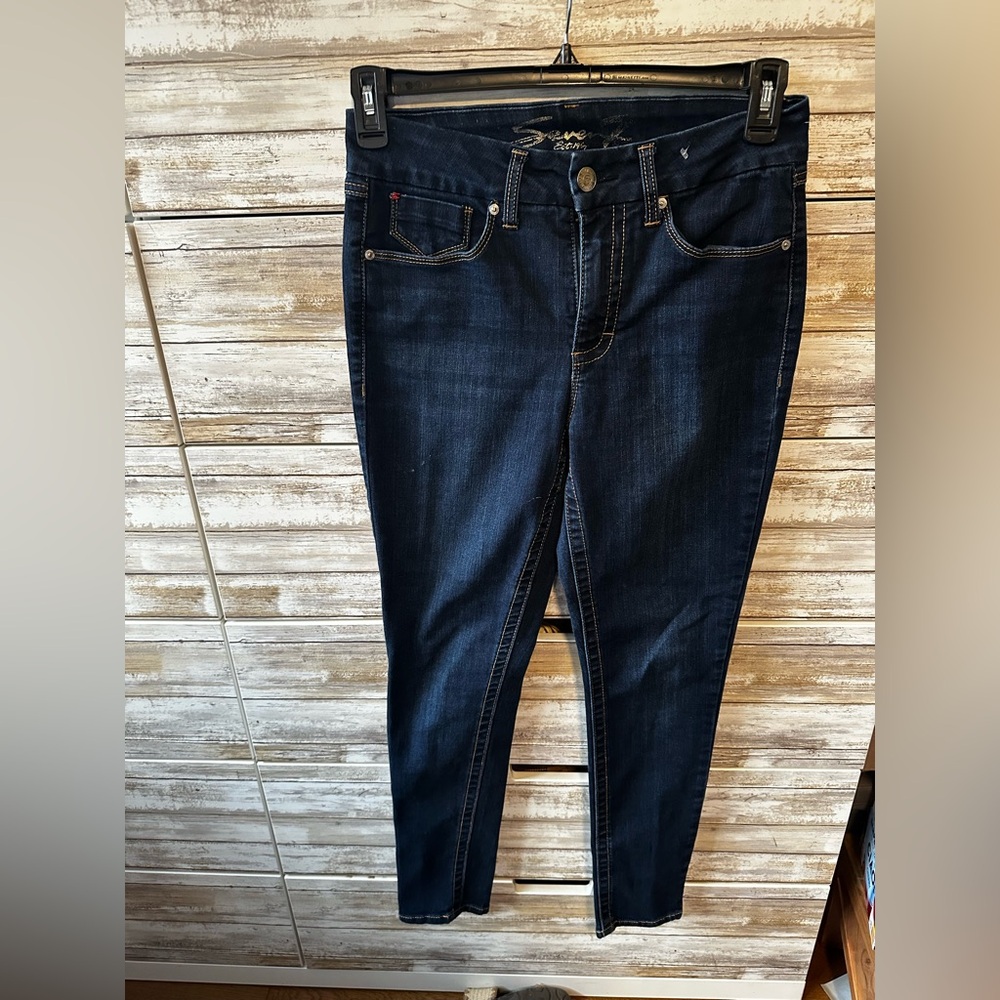 💙 Seven7 Tummyless High Rise Skinny Jeans Dark Wash Stretch Size 6
